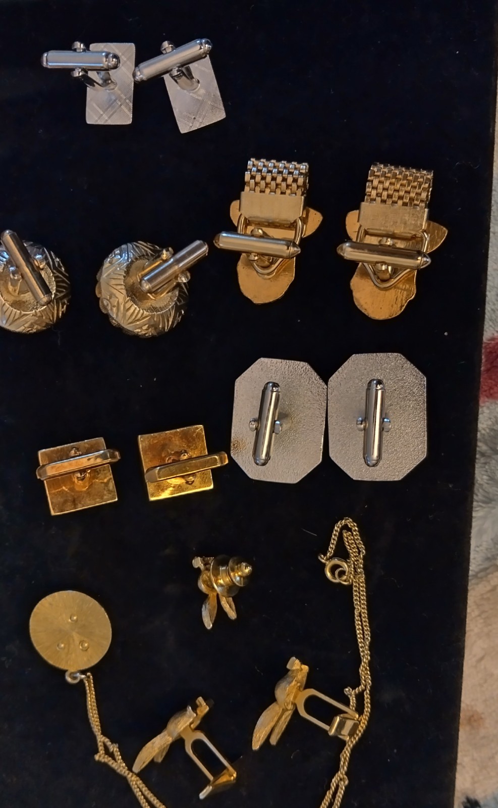 Vint 14PC Cuff Links Jewelry Lot Play Boy Rolls Royce Articulated Roulette Wheel