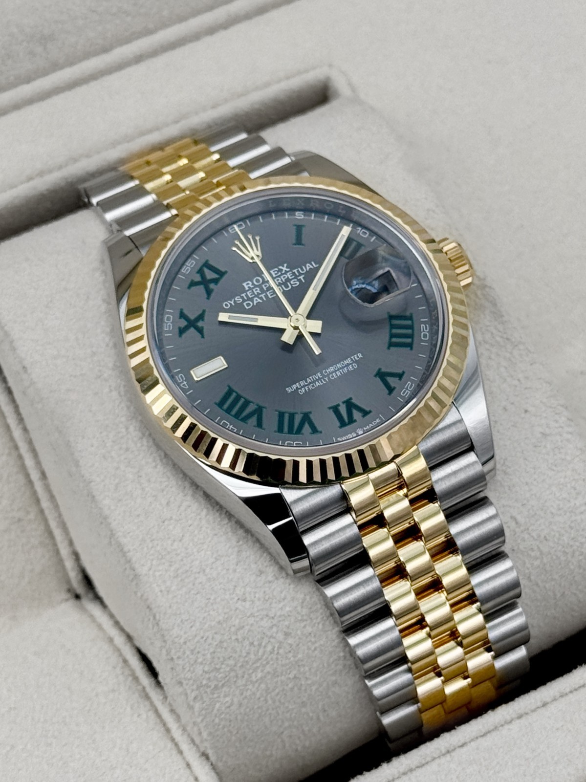 2022 Rolex Datejust 36mm 126233 Two-Tone Jubilee Wimbledon Dial
