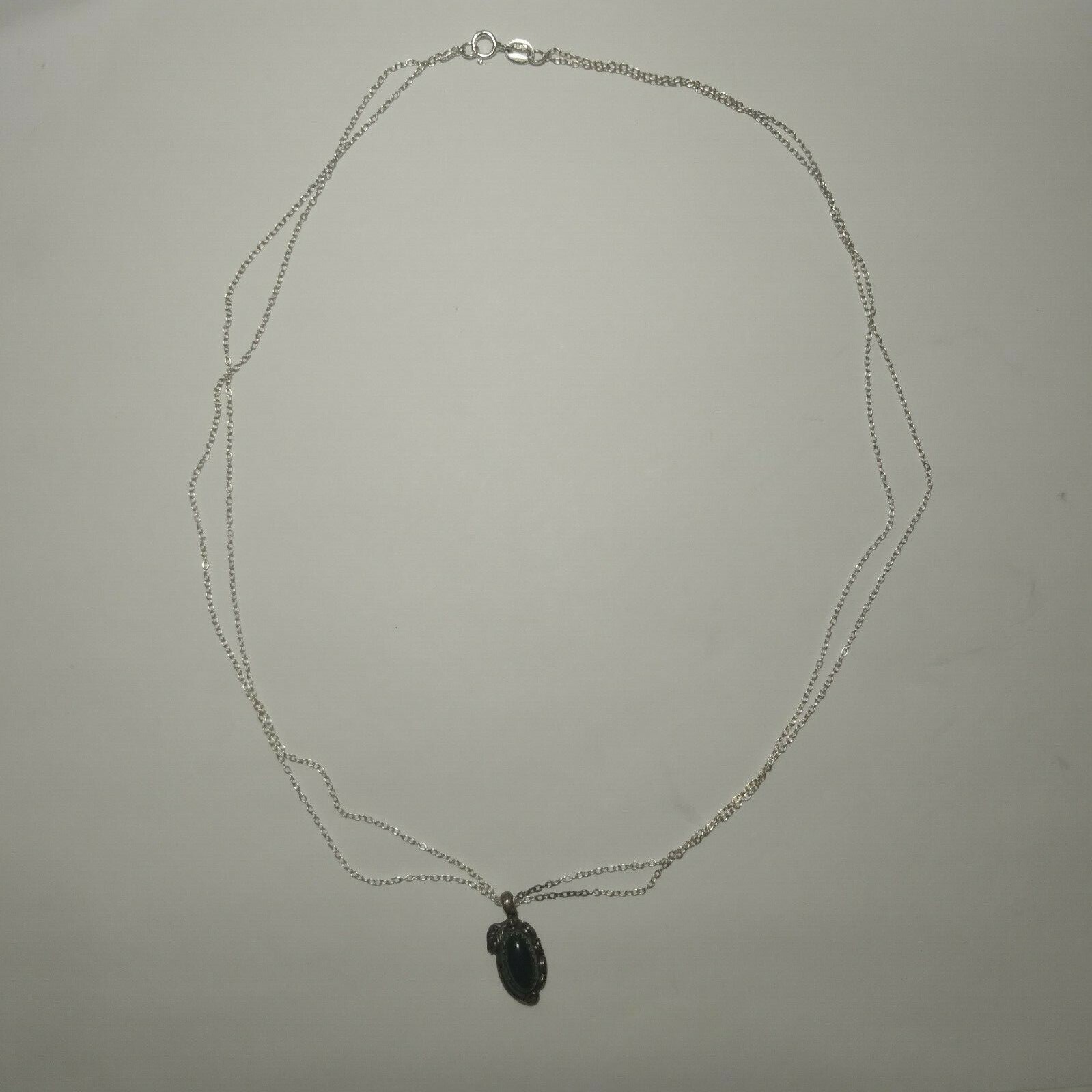 VINTAGE HANDMADE (SC) SHARON CISCO NAVAJO PENDANT ON 18″ 925 DOUBLE BAND CHAIN
