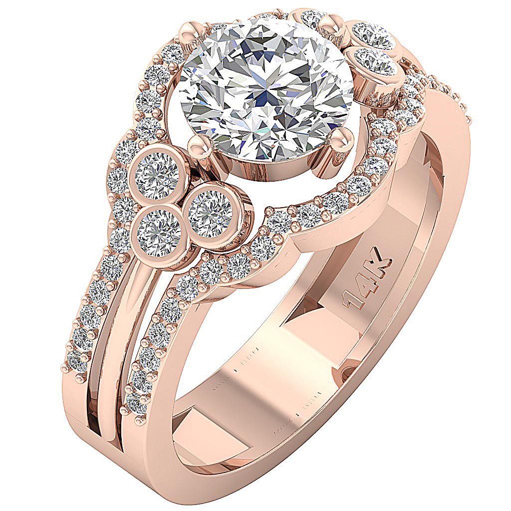 Solitaire Anniversary Ring 2.20Ct Round Cut Diamond 14K Solid White Gold 12.00MM