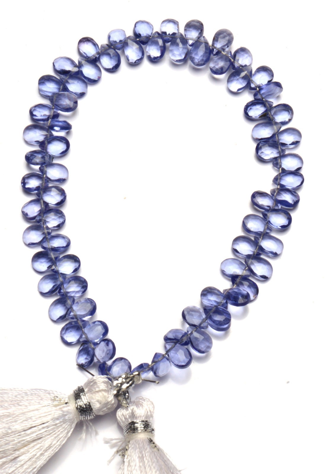Iolite Color Quartz 5x3MM Approx. Faceted Pear Shape Briolette Beads 6″ Strand