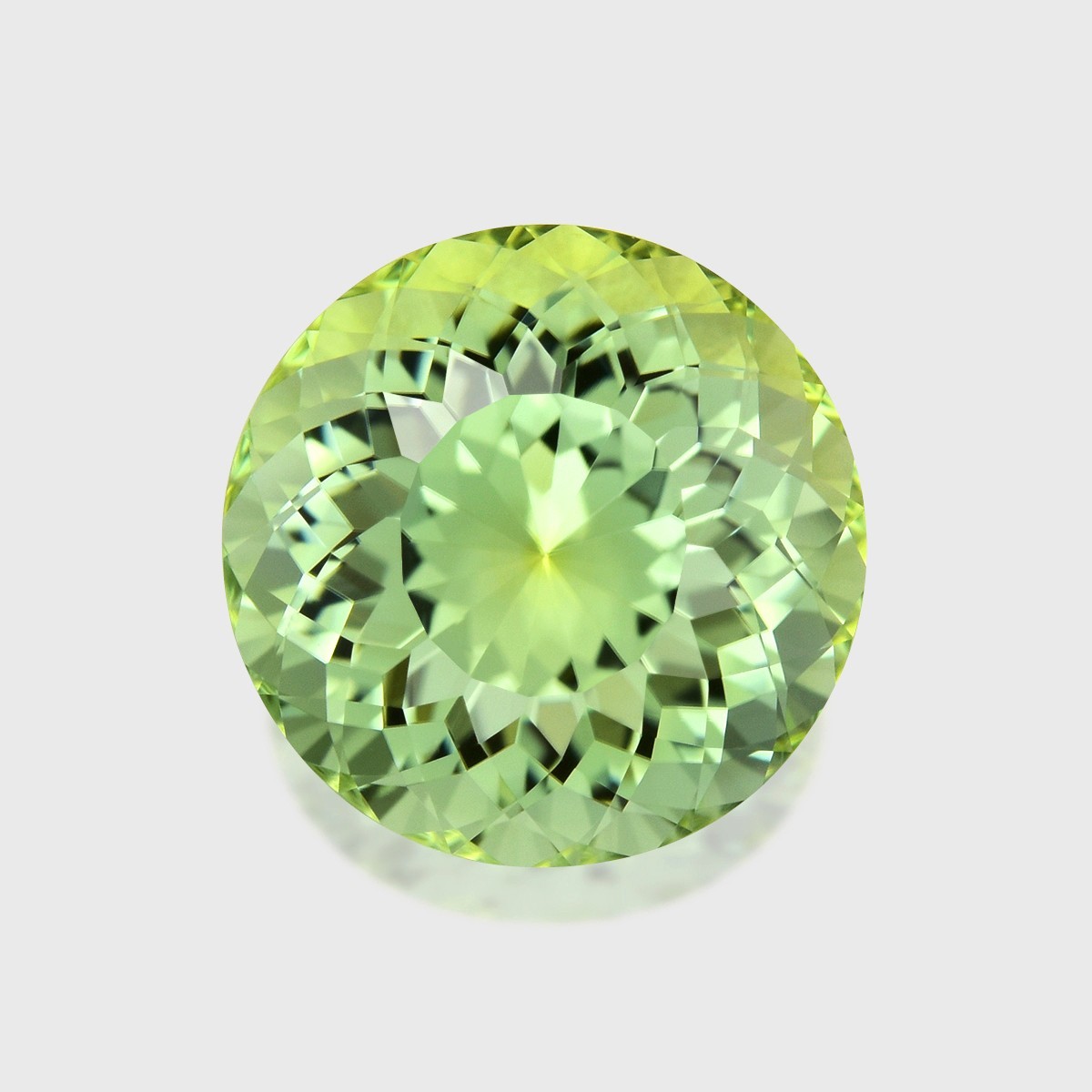 3.56cts FANTASTIC LUSTER 9.5mm ROUND CUT NATURAL SUMMER GREEN TOURMALINE