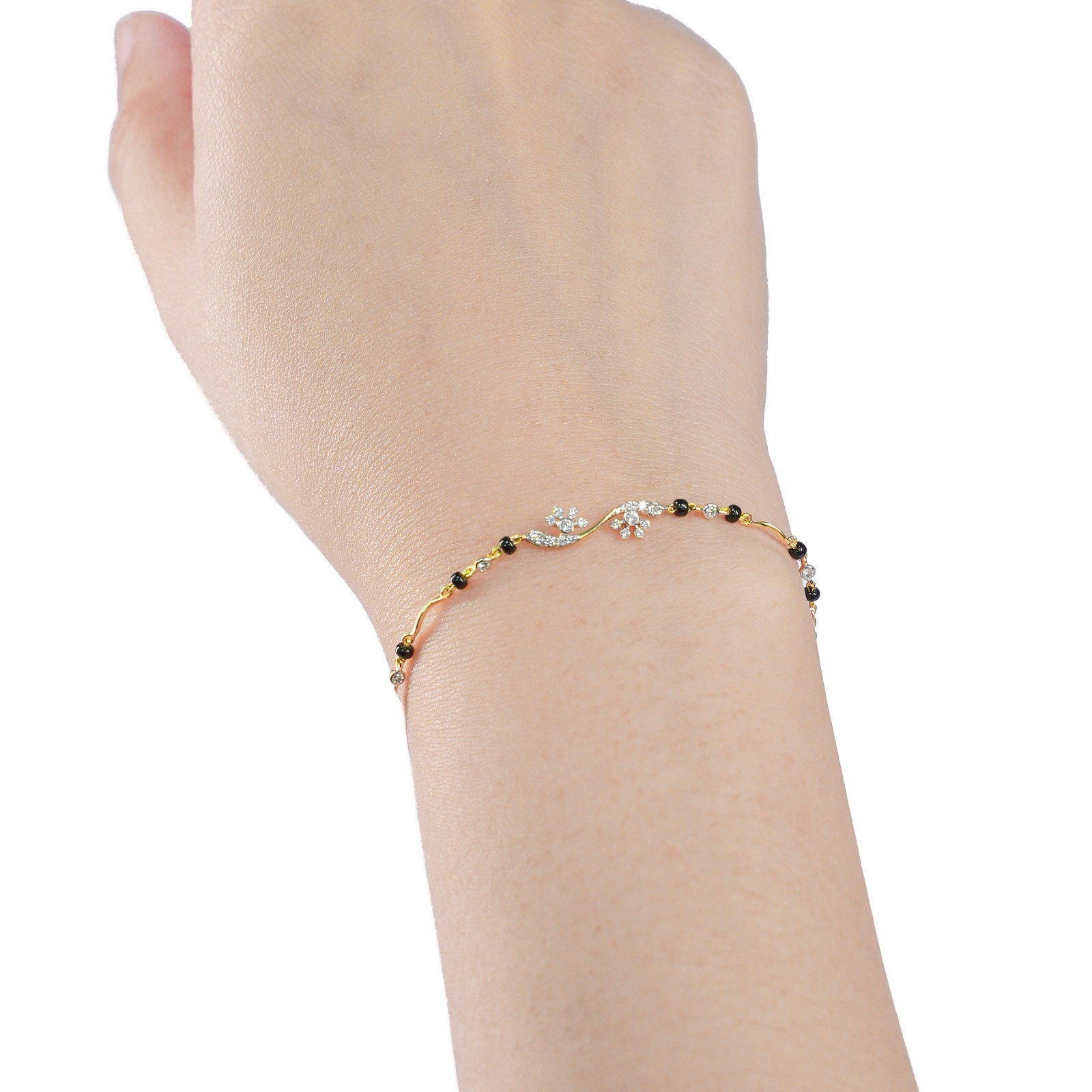 18 KARAT MANGALSUTRA BRACELET | NATURAL DIAMOND | IGI CERTIFIED | YELLOW GOLD