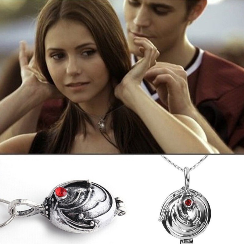 Elegant The Vampire Diaries Elena Gilbert 925 Sterling Silver Locket Necklace