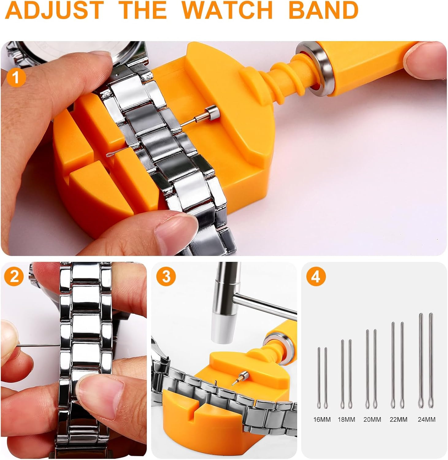 32 Pieces Watch Link Removal Kit，Professional Watch Band Replacement Tool，10 Pcs