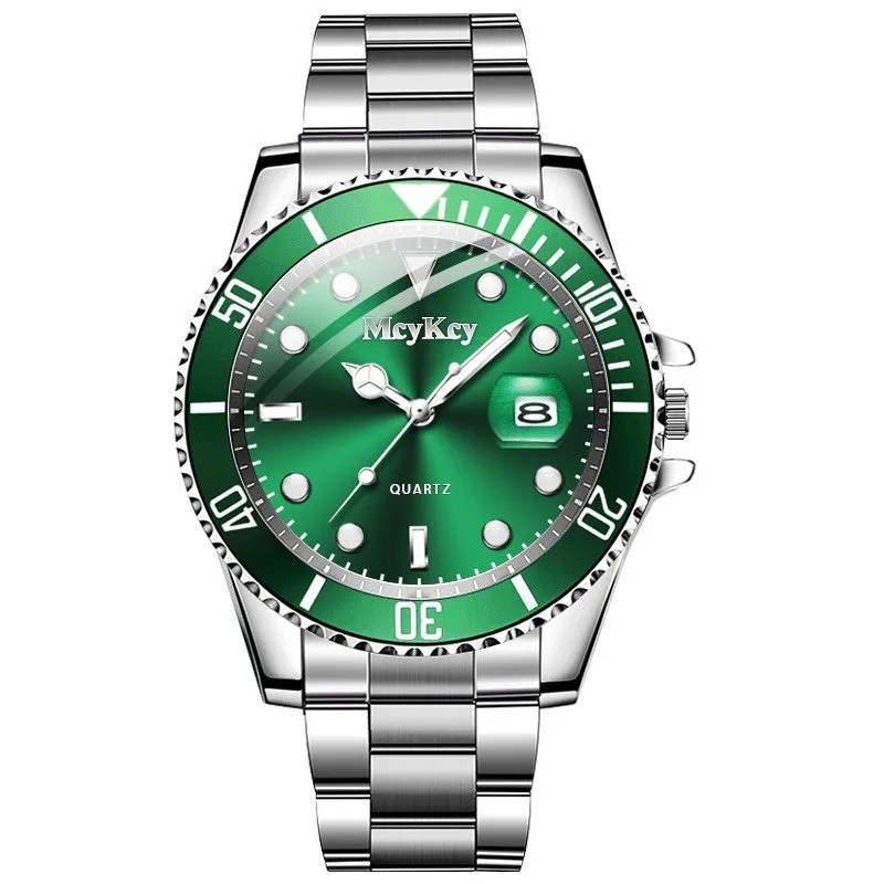 Luxury Men’s Business Watch Stainless Steel Band Quartz Calendar Casual Sports W