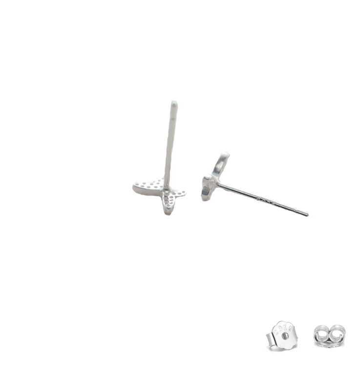 Lovely Tiny Minimalist Butterfly 925 Sterling Silver Post Stud Earrings Gift PE1