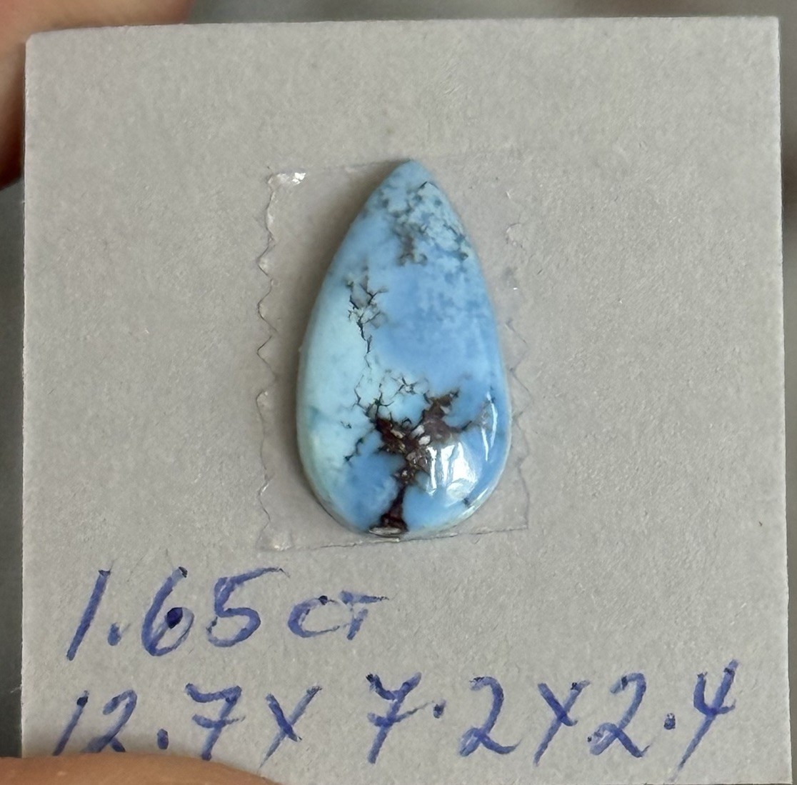 1.65ct 12.7×7.2×2.4mm Beautiful Golden Hill Lavender Turquoise Ring Cabochon Gem