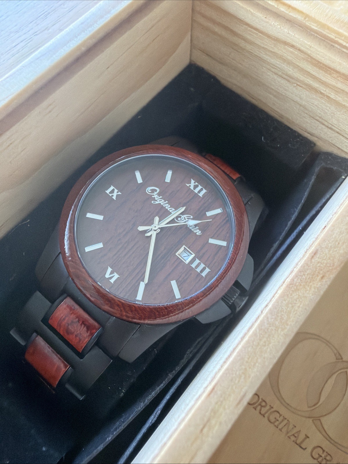 Original Grain the Classic Rosewood Black Stainless Steel Watch