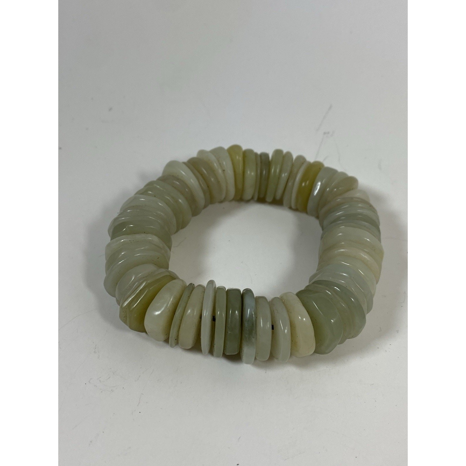 Chinese Hetain Jade Disc Prayer Bracelet
