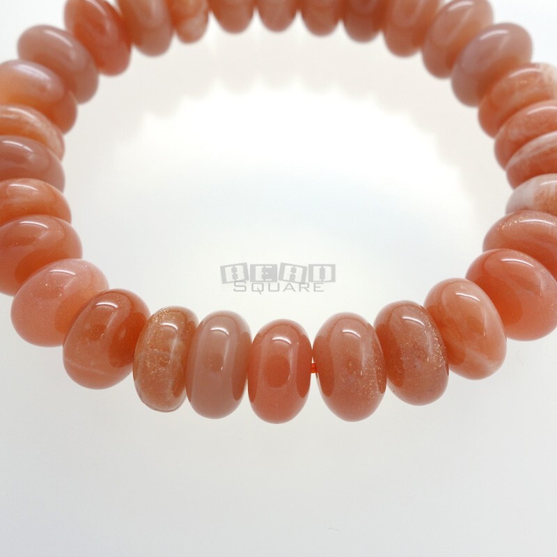 7.3″ Natural Peach Moonstone Rondelle Beads ap. 11mm (10.8mm – 11.6mm) #19431
