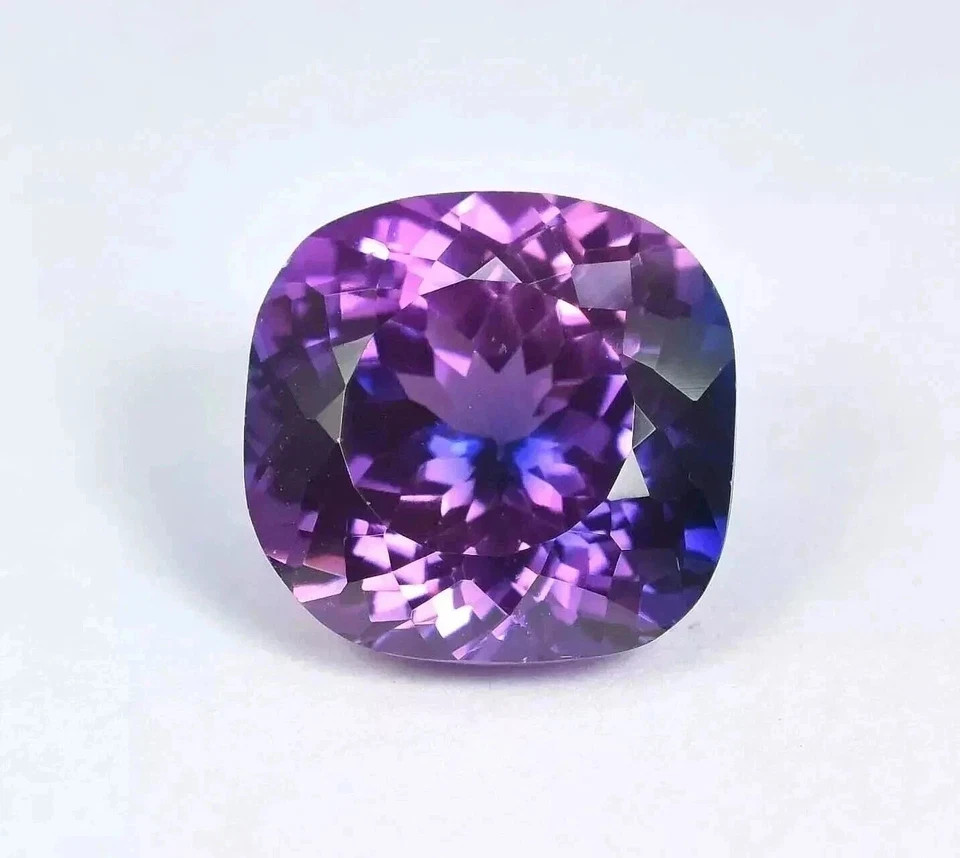 9.50 Carat Montana Natural Sapphire Purple Blue Cushion Cut Certified Gemstone