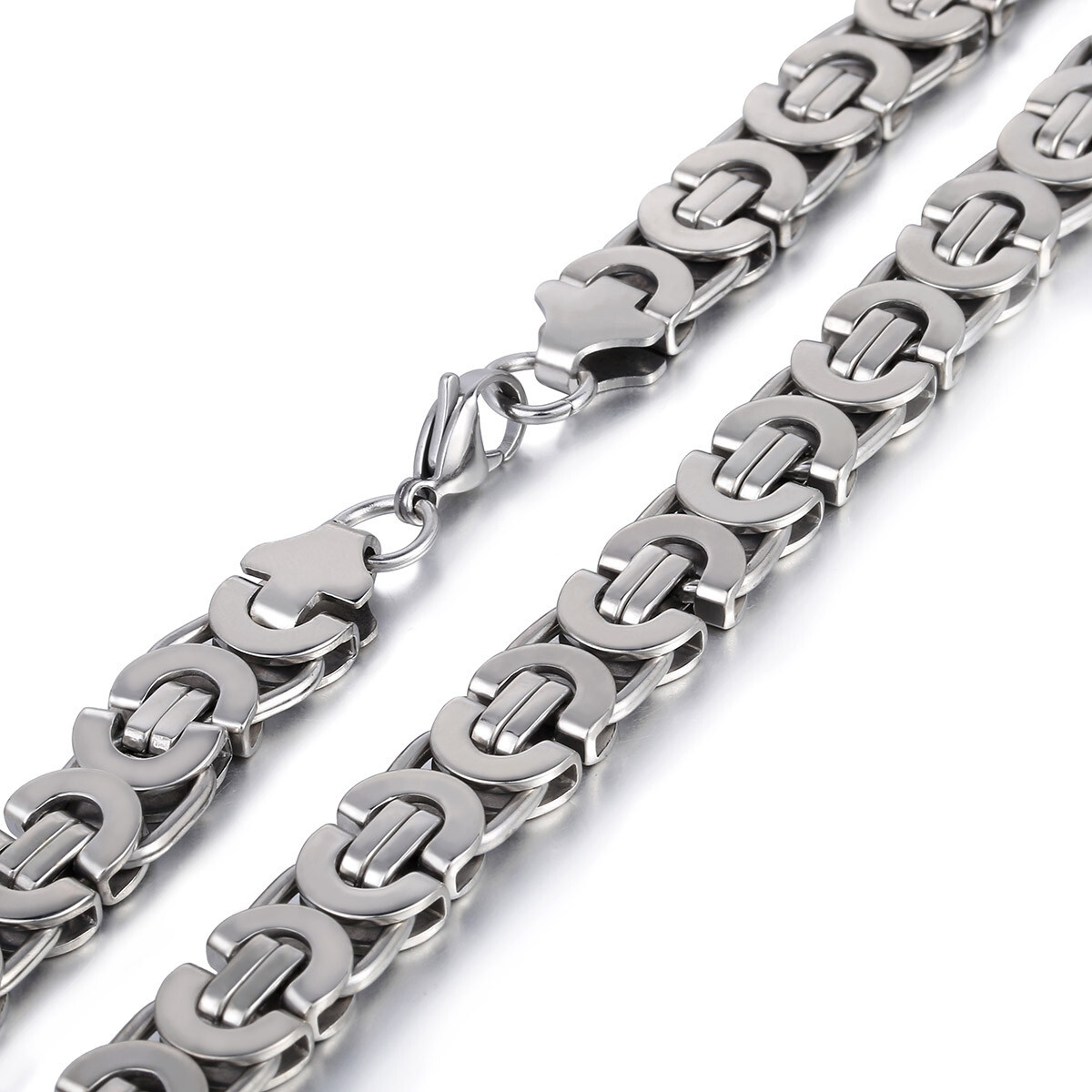 11mm Men’s Stainless Steel Bracelet Necklace Jewelry Set Byzantine Chain 8-30in