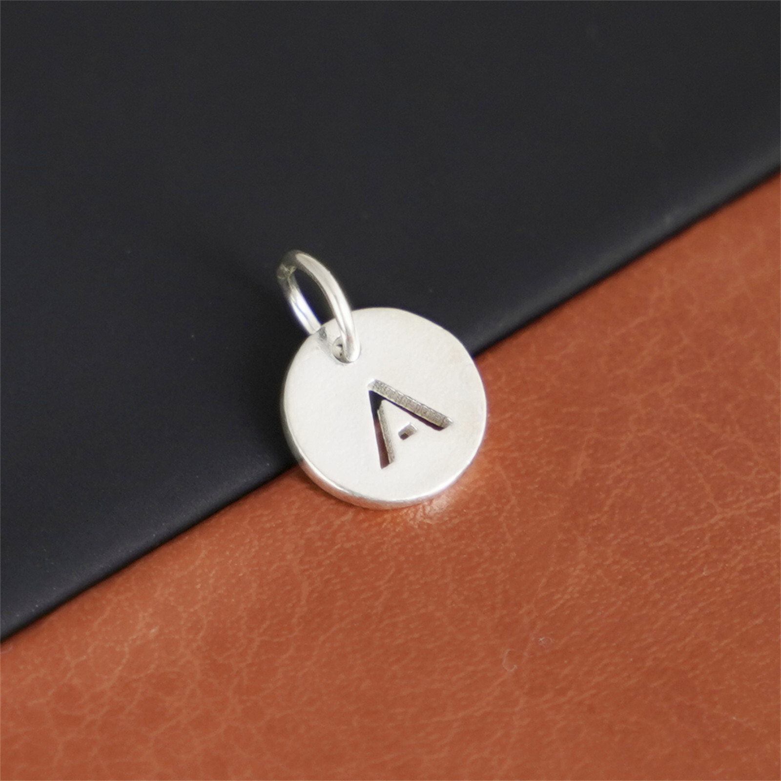 Sterling Silver A-Z Letter Alphabet Initial Disc Circle Charm Pendant