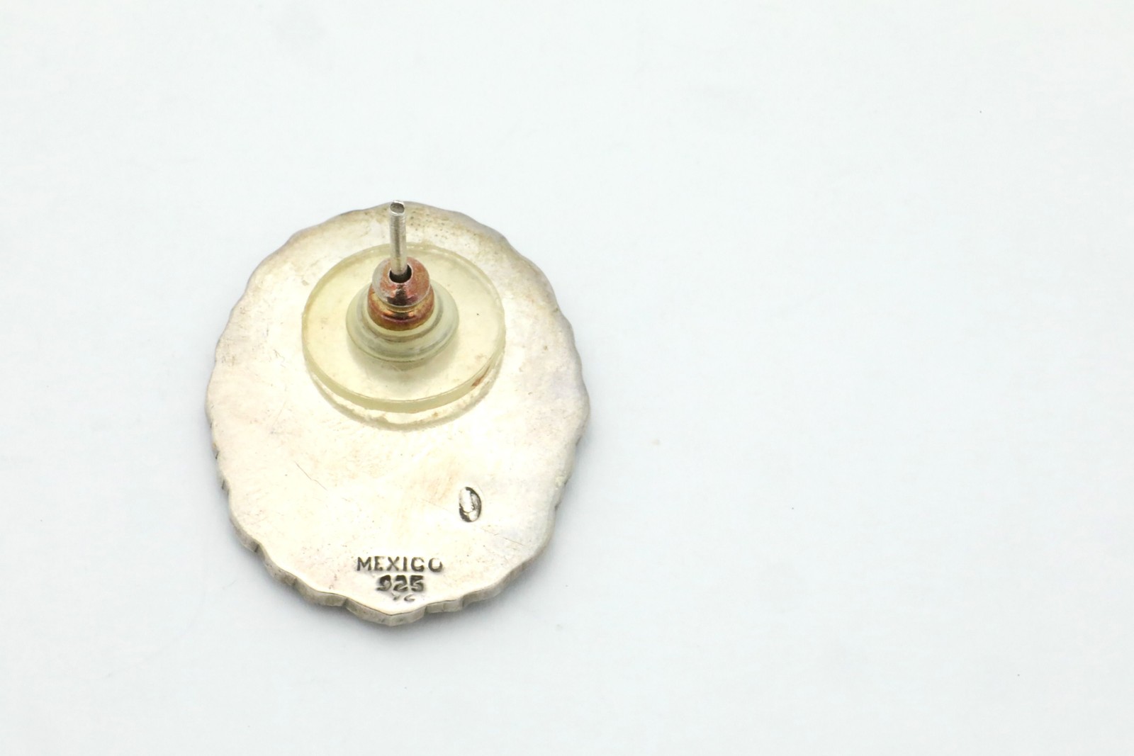 Vintage 1950’s Solid Sterling Silver Large Mexican Stud Earrings-.8”W x 1.2”L