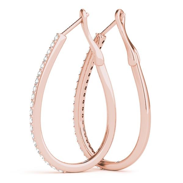 Tear Drop Hoop Earrings For Women Lab Grown Diamond VS F 0.50-1.00 Ct 14K Gold