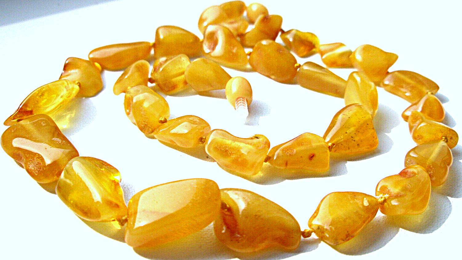 Genuine Baltic Amber Necklace Polished Egg Yolk Butterscotch 51 cm – 20 inch