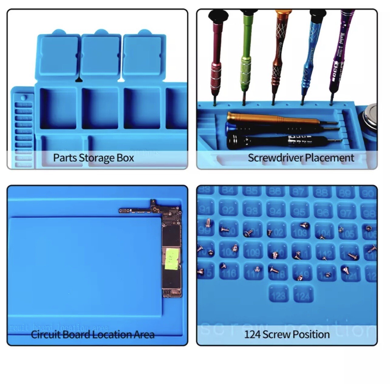 Watchmaker’s Rubber Silicone Bench Mat Pad Anti-Slip Jewelry Watch Repair Tools