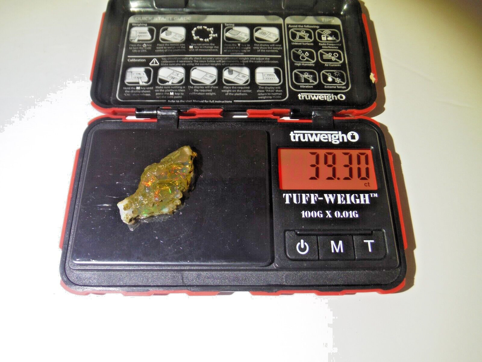 Large 39 Carat Ethiopian Welo Opal Rough with Fire & Color USA FAST SHIPPING