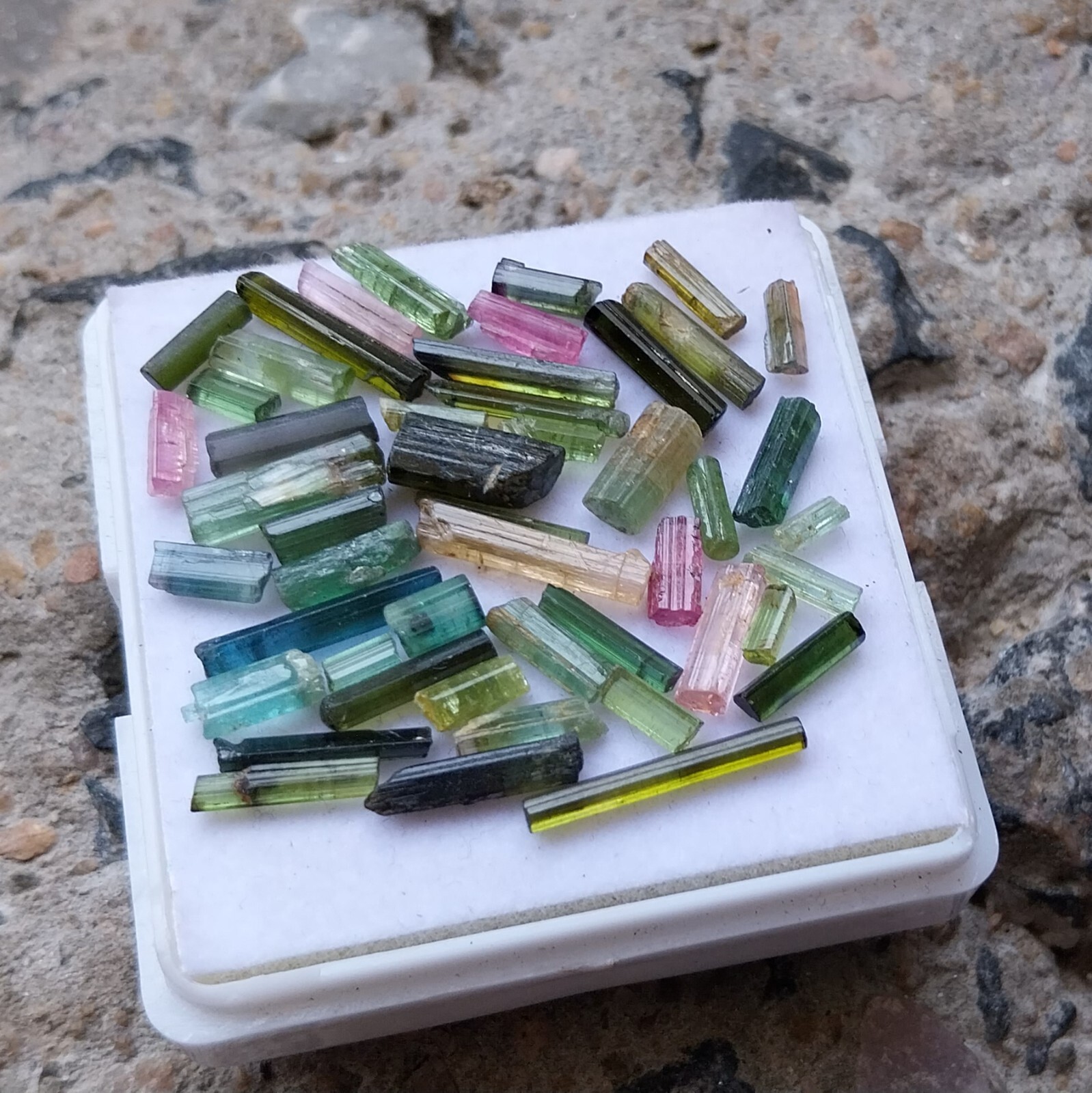 29.9 Carat Natural Multi Tourmaline Stick /Pencil 50 Piece Lot 4.5 to 17 MM