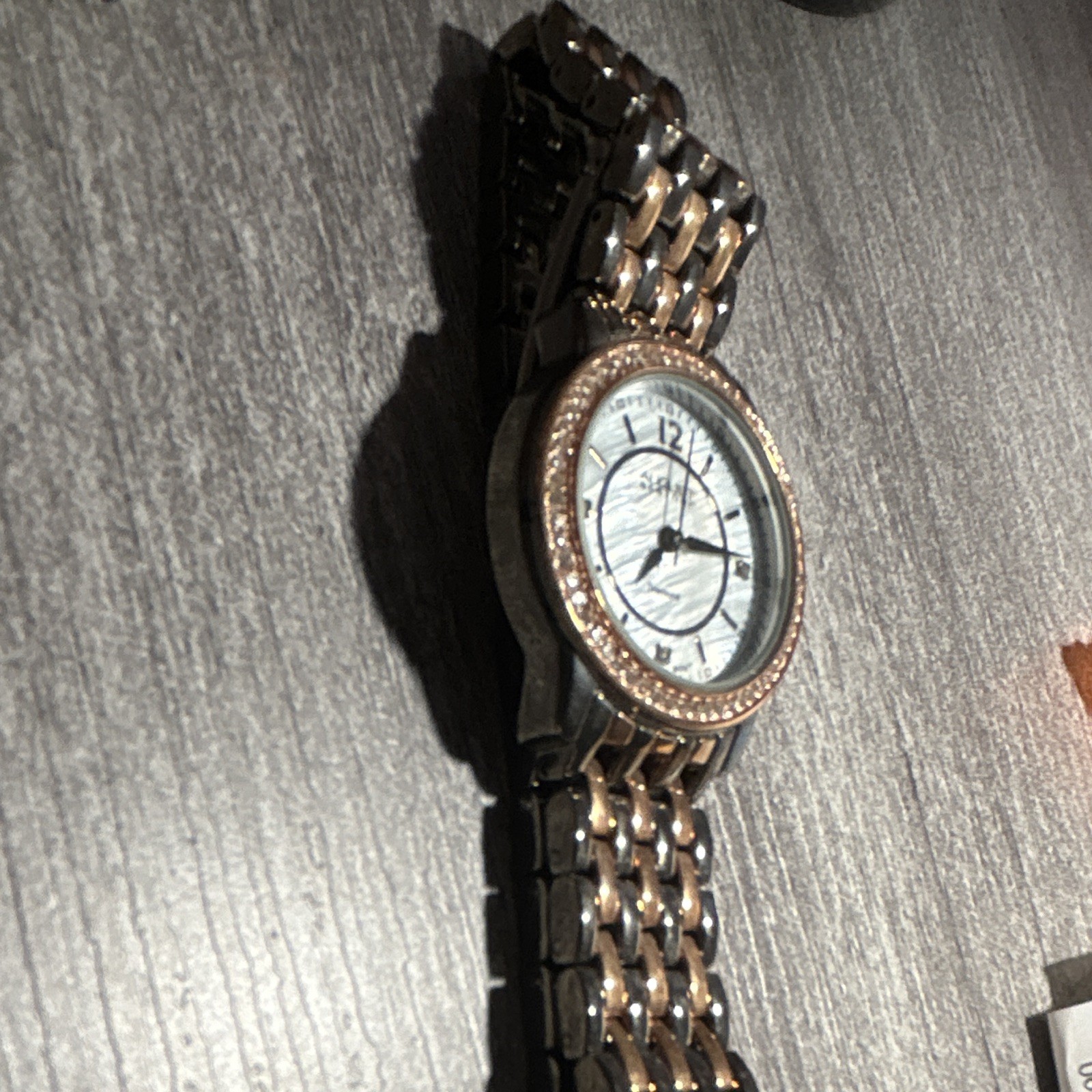 August Steiner Women’s Two-Tone swiss Quartz Watch, diamonds and Rose Gold Bezel