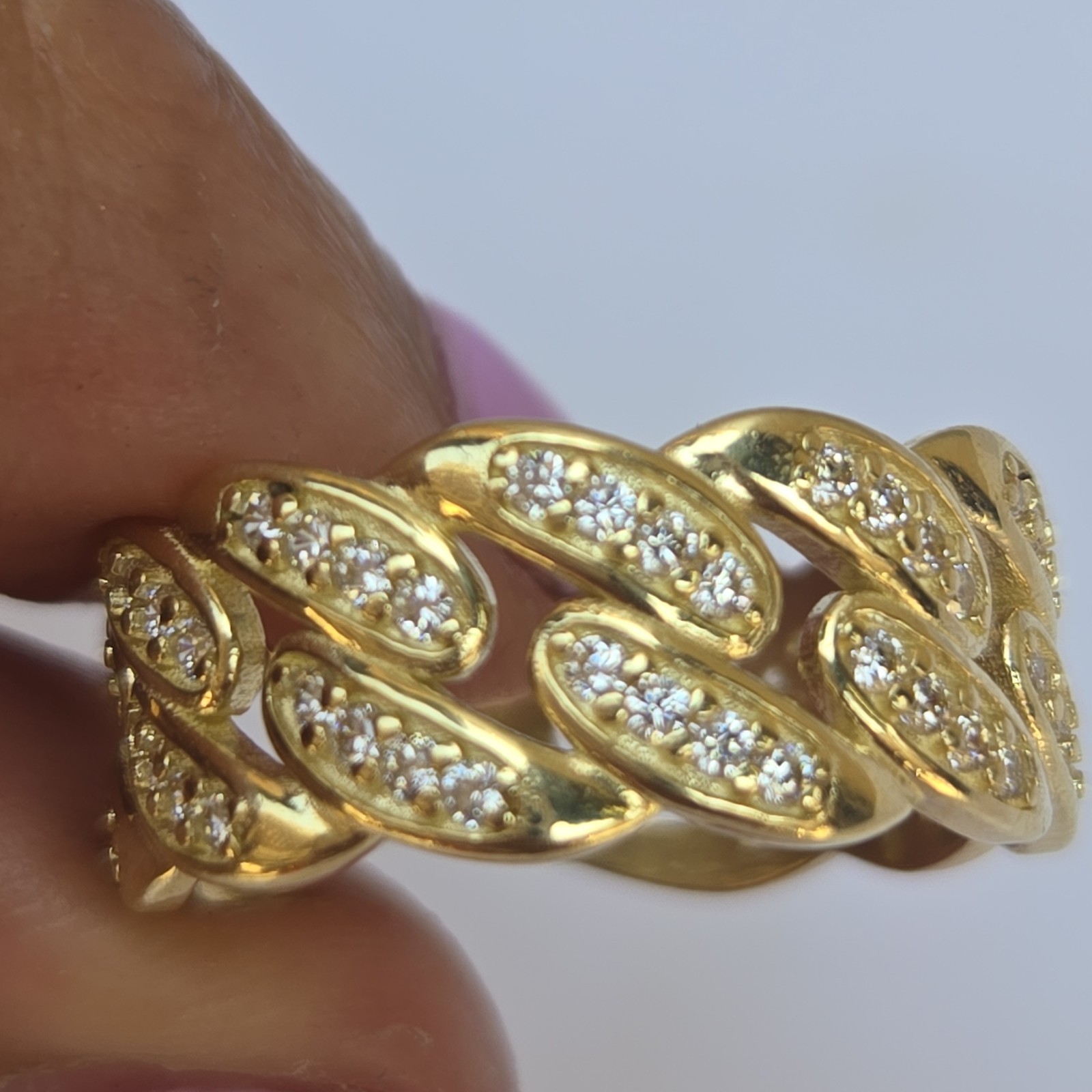 Solid 10k yellow Gold Cuban Ring Band