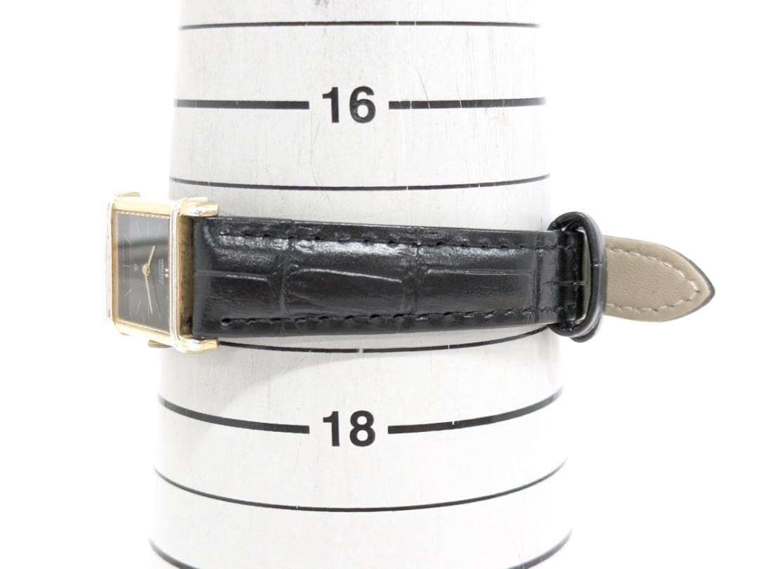 SEIKO 1400-5240 Rectangular Wristwatch Black Quartz From Japan