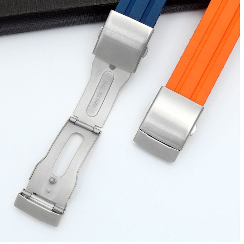 For Orid Diver’s Sixty-Five 7730 7740 Fluororubber Sports Watch Strap 24x12mm