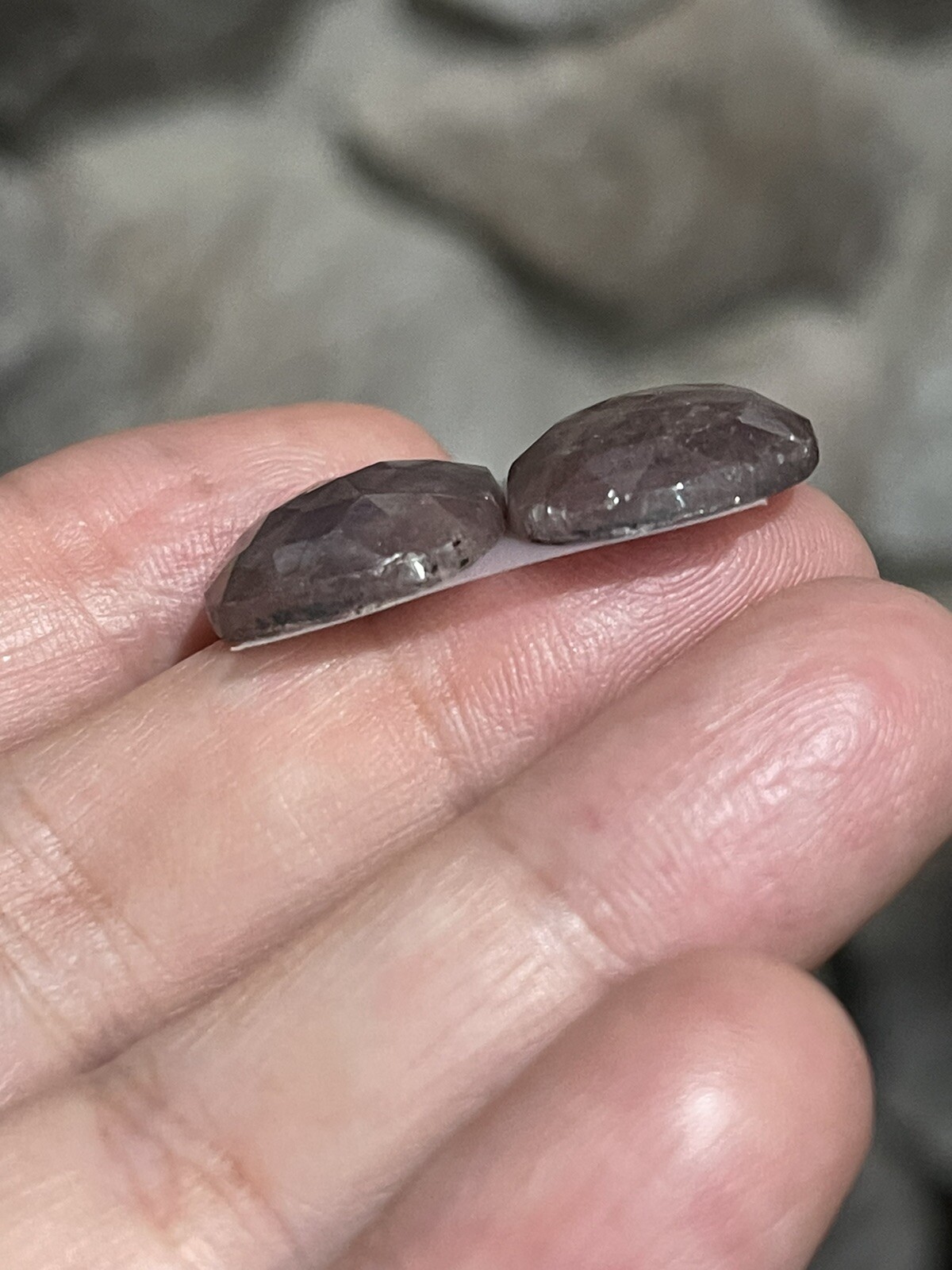 30.8ct 19.6×15.6×4.7mm Pair Dusty Pink Natural Sapphire Cabochons Rose Cut