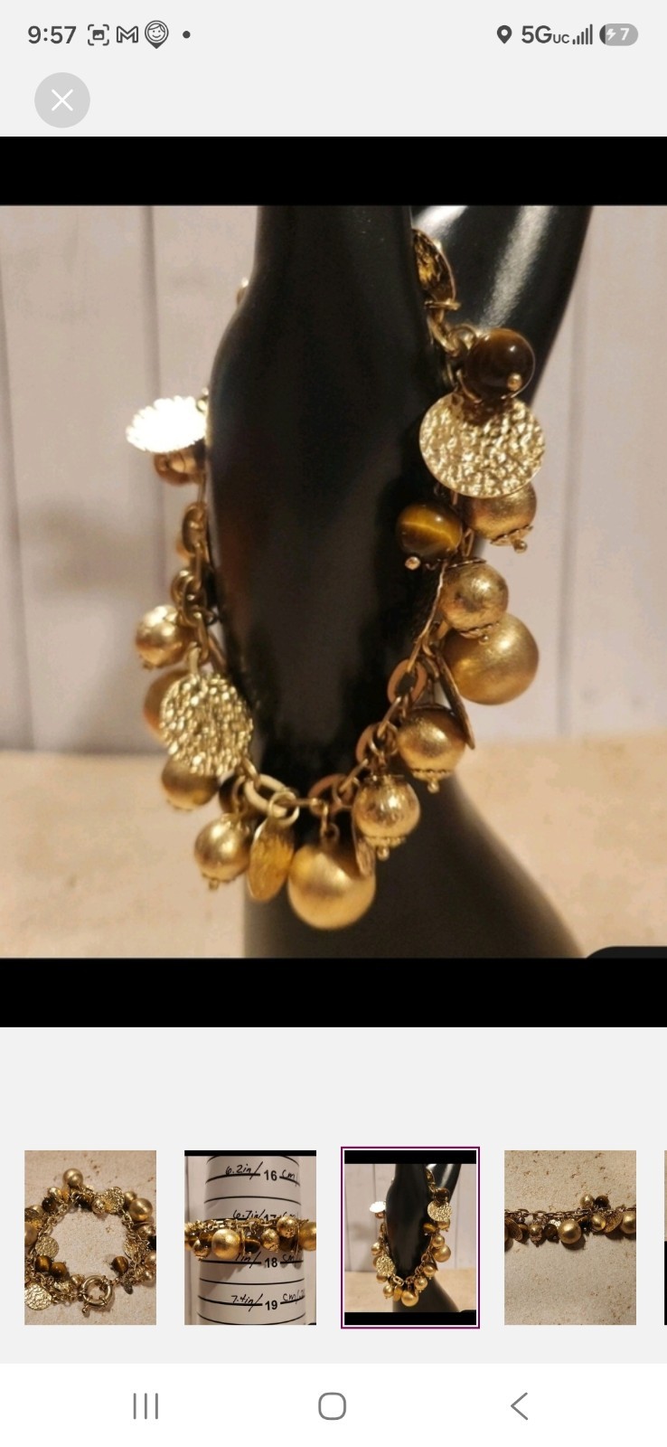Gold Charm Bracelet Set Vintage 1990s/80s/Y2k 10pc, Korea