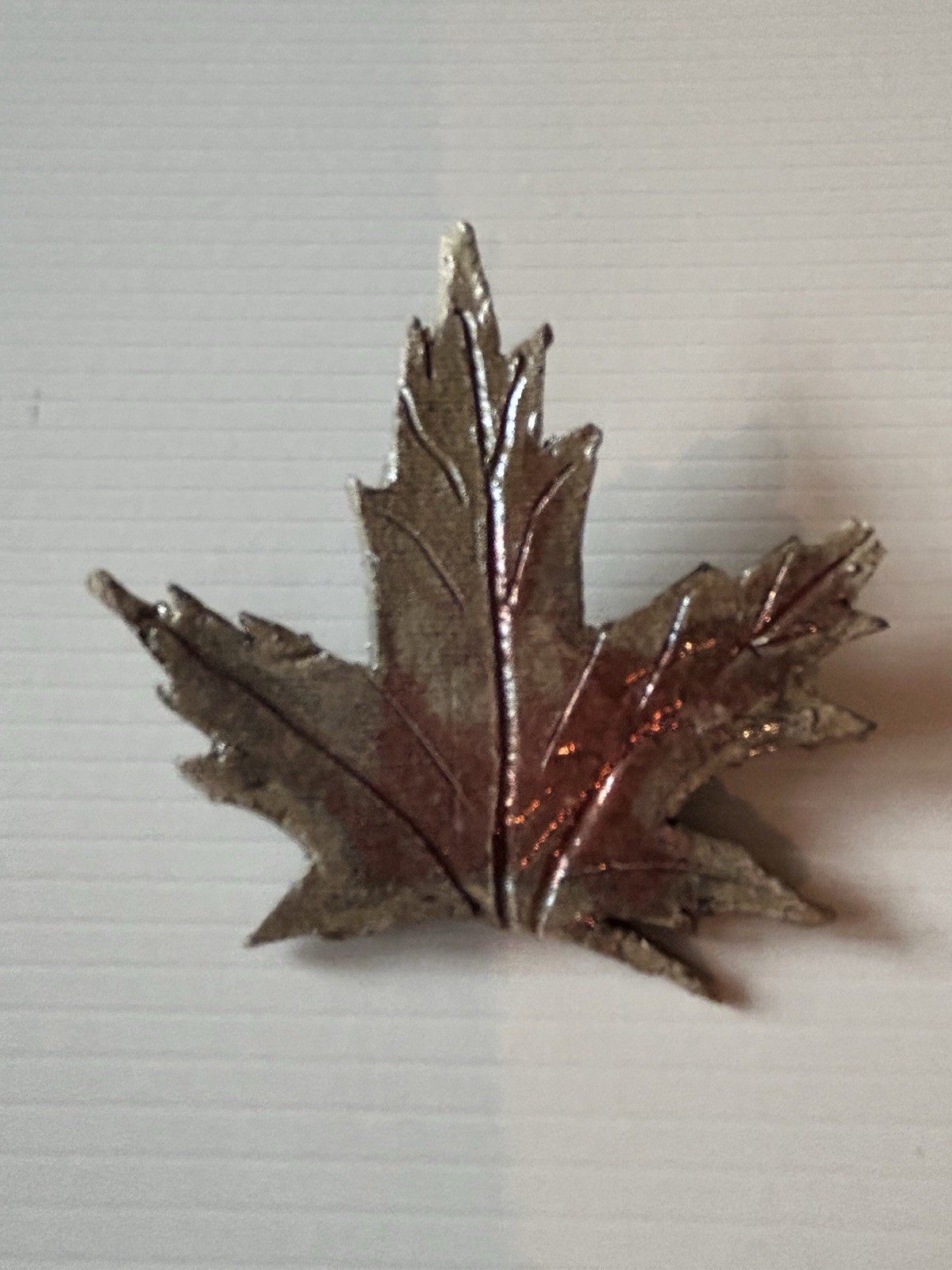 VTG 70’s Hand Made Maple Leaf Pin 2” X 3”