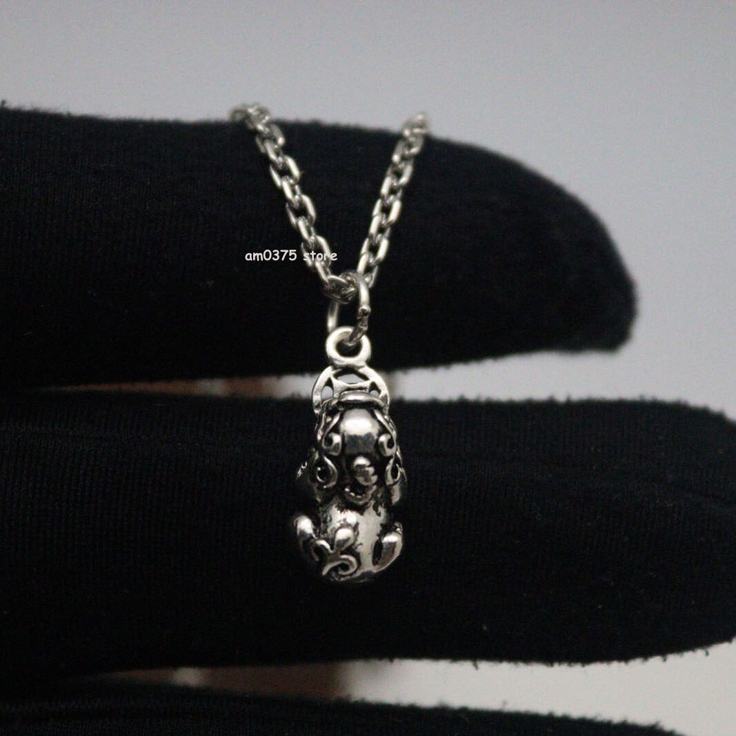Real 925 Sterling Silver Women Men Lucky Charm Dragon Pixiu Pendant 22*9mm