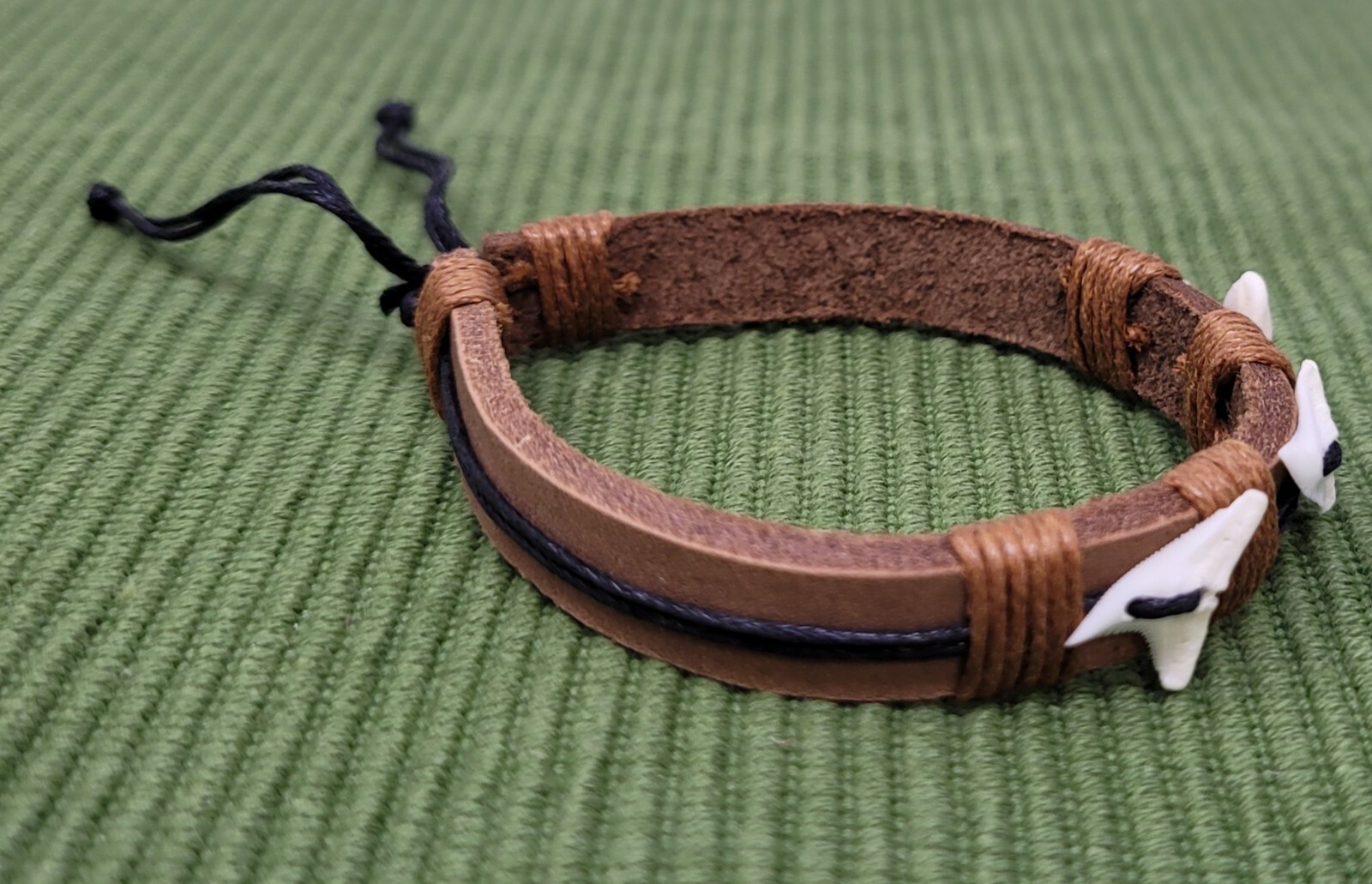 Real Shark Tooth Bracelet Shark Teeth Bracelet Adjustable Leather Bracelet