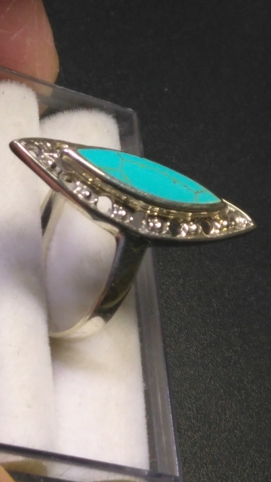 AESTHETIC NATURAL TURQUOISE IN STERLING SILVER.925 RING SIZE 8.75-9.0!