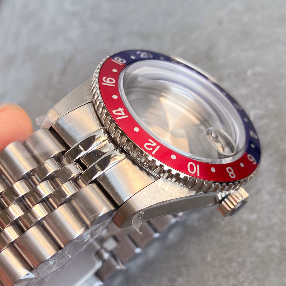 38mm Stainless Steel Brushed 200M Diver Watch Case Fit NH34 GMT NH35 Sapphire