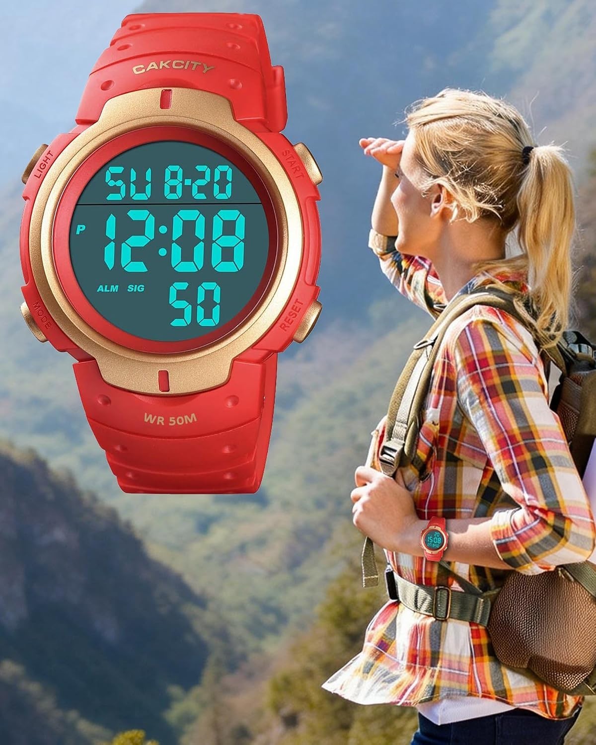 Stylish 50M Water Resistant Men’s Sports Watch with Stopwatch & LED Display