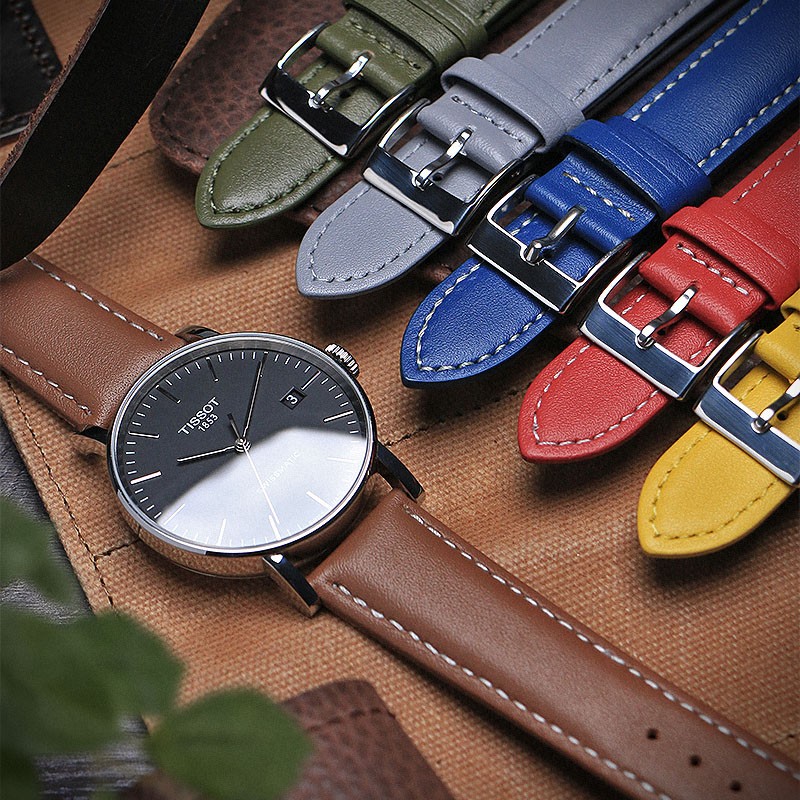 StrapsCo Classic Genuine Leather Men’s Watch Strap Band 19mm 18mm 20mm 22mm 24mm