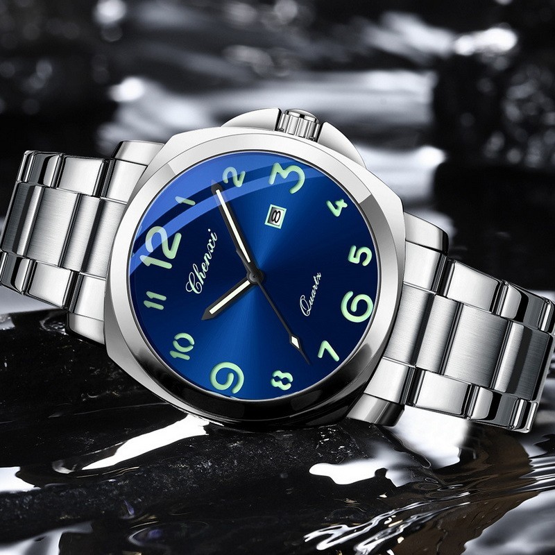 CHENXI Men’s Stainless Steel Luminous Casual Business Calendar Quartz Watch Gift
