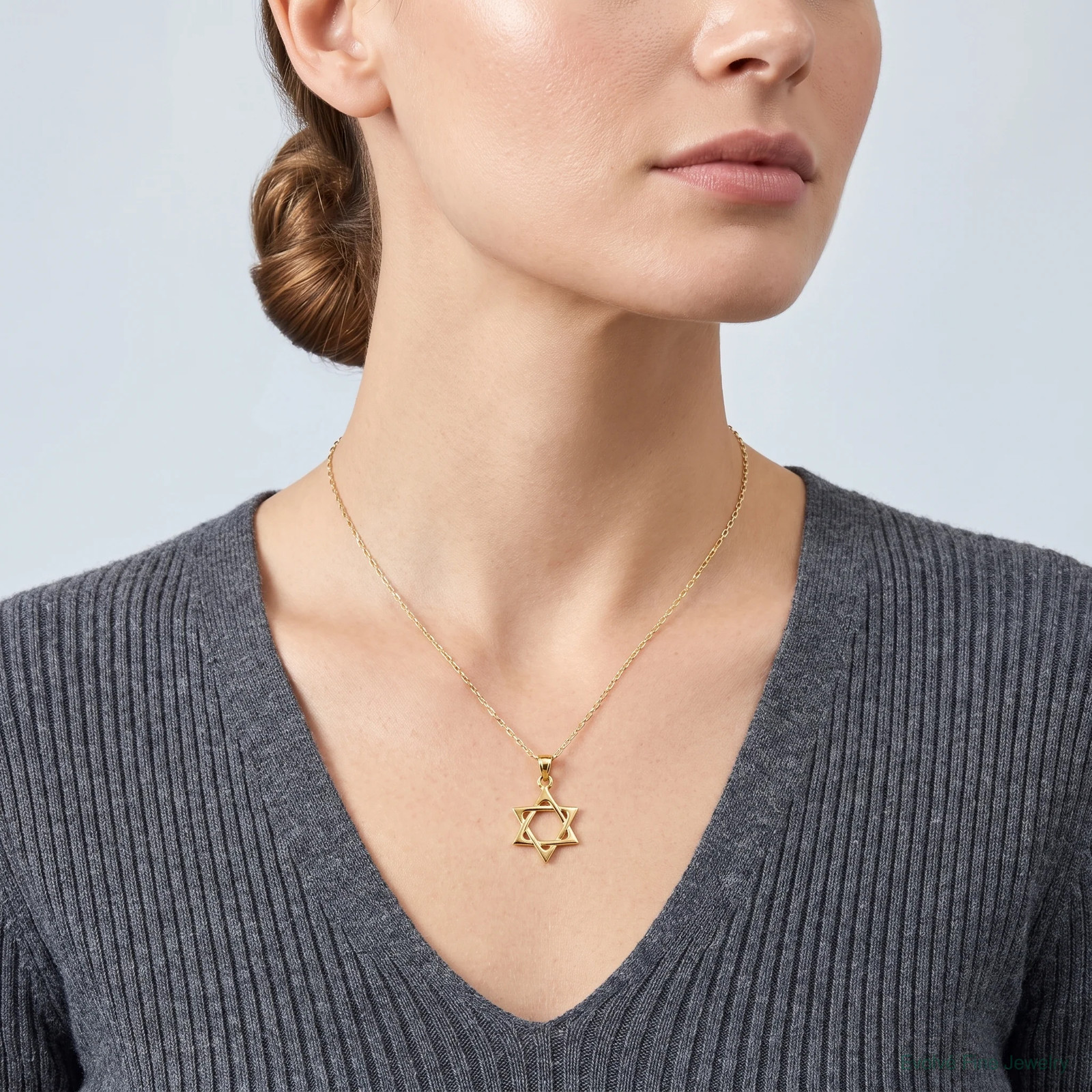 10K / 14K Yellow Gold Star Of David Pendant