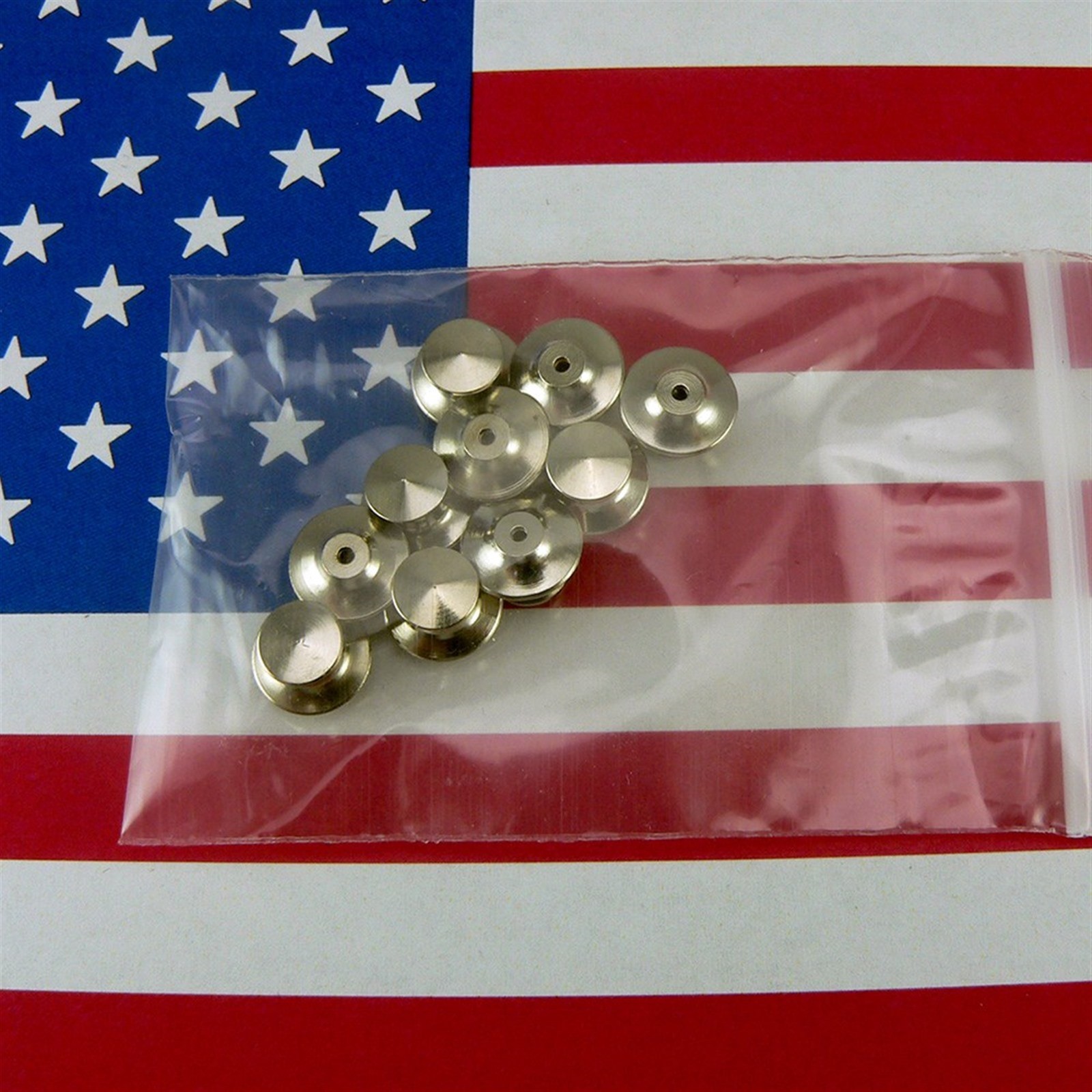 10 Chrome Deluxe Locking Flathead Pin Backs Clasp Clutch Catch Jewelry Findings
