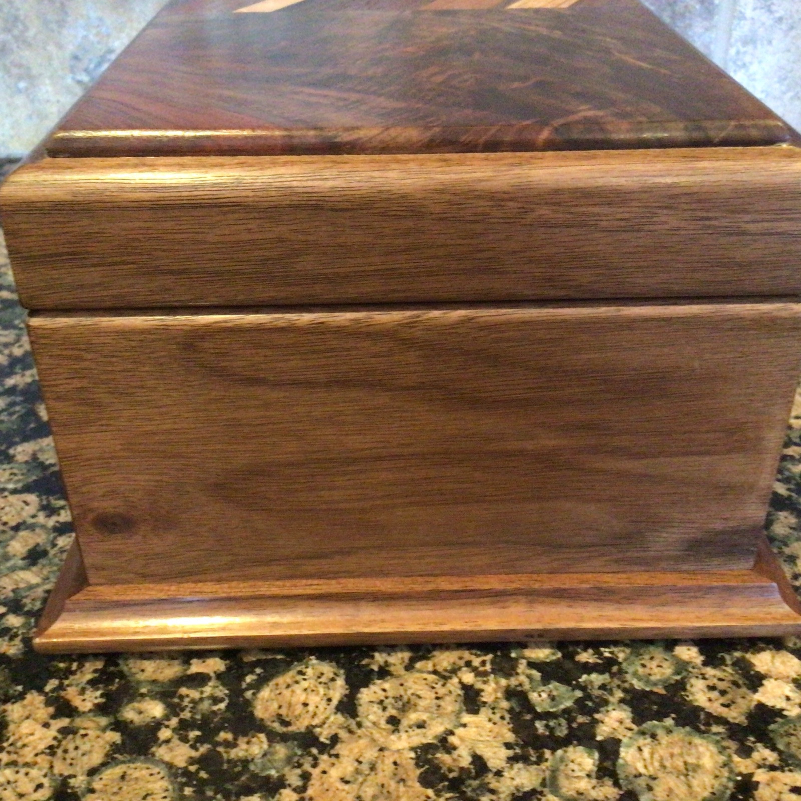 Georgous Solid Walnut-Brass Inlay Jewelry/Keepsake Chest