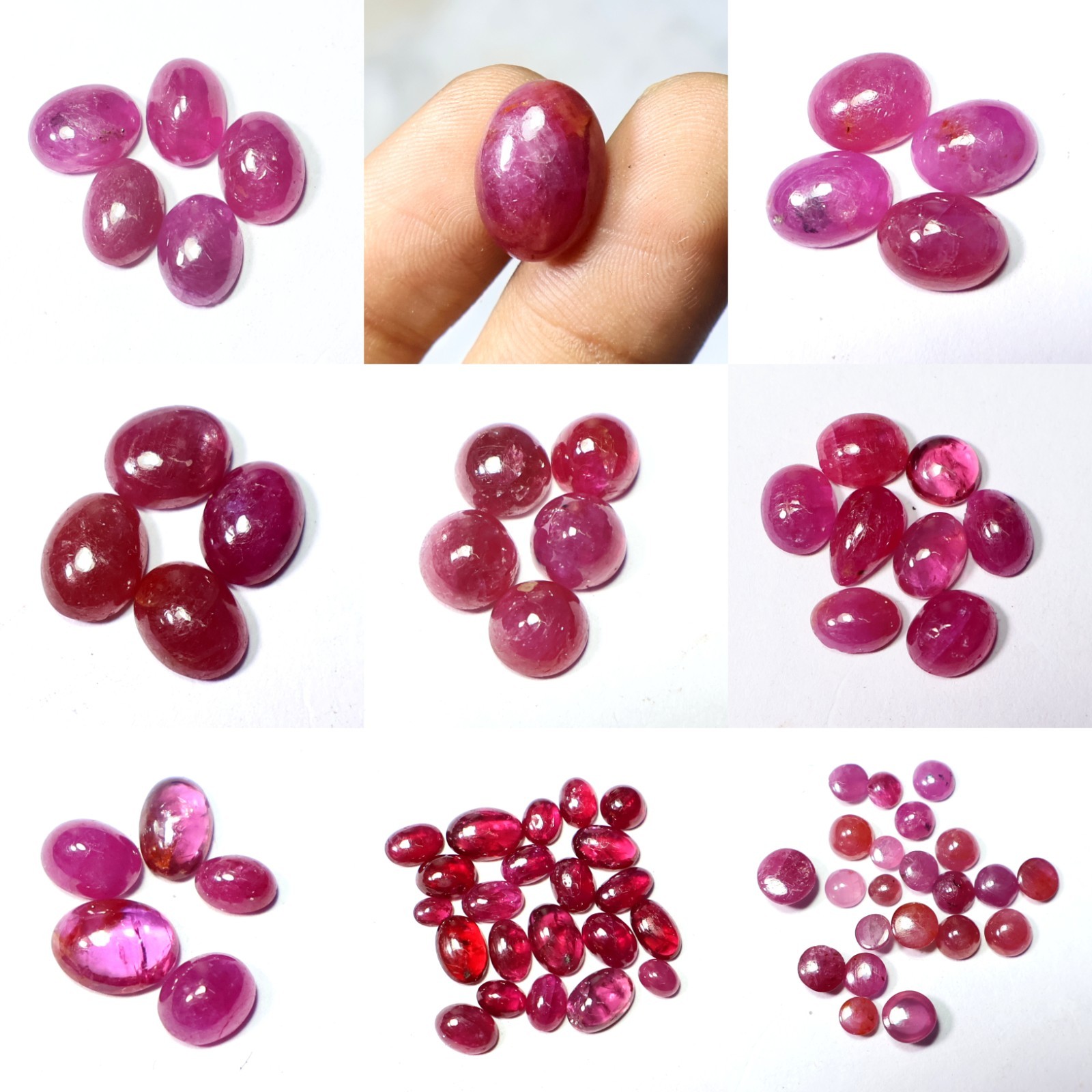 Natura Ruby Cabochon, Mix Shape Loose Gemstone, Genuine Ruby Cabochon Gemstone