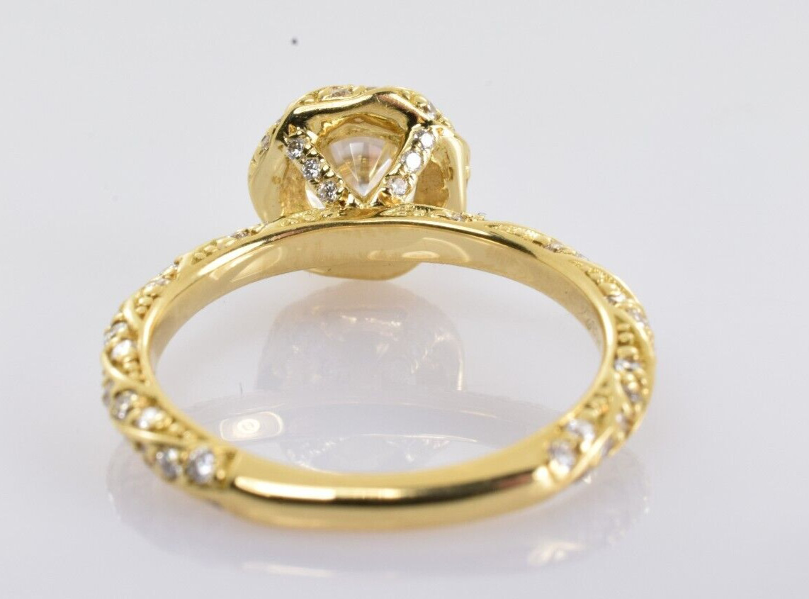 Brilliant Earth Moissanite and Diamond Nova Engagement Ring 18k Gold Size 5