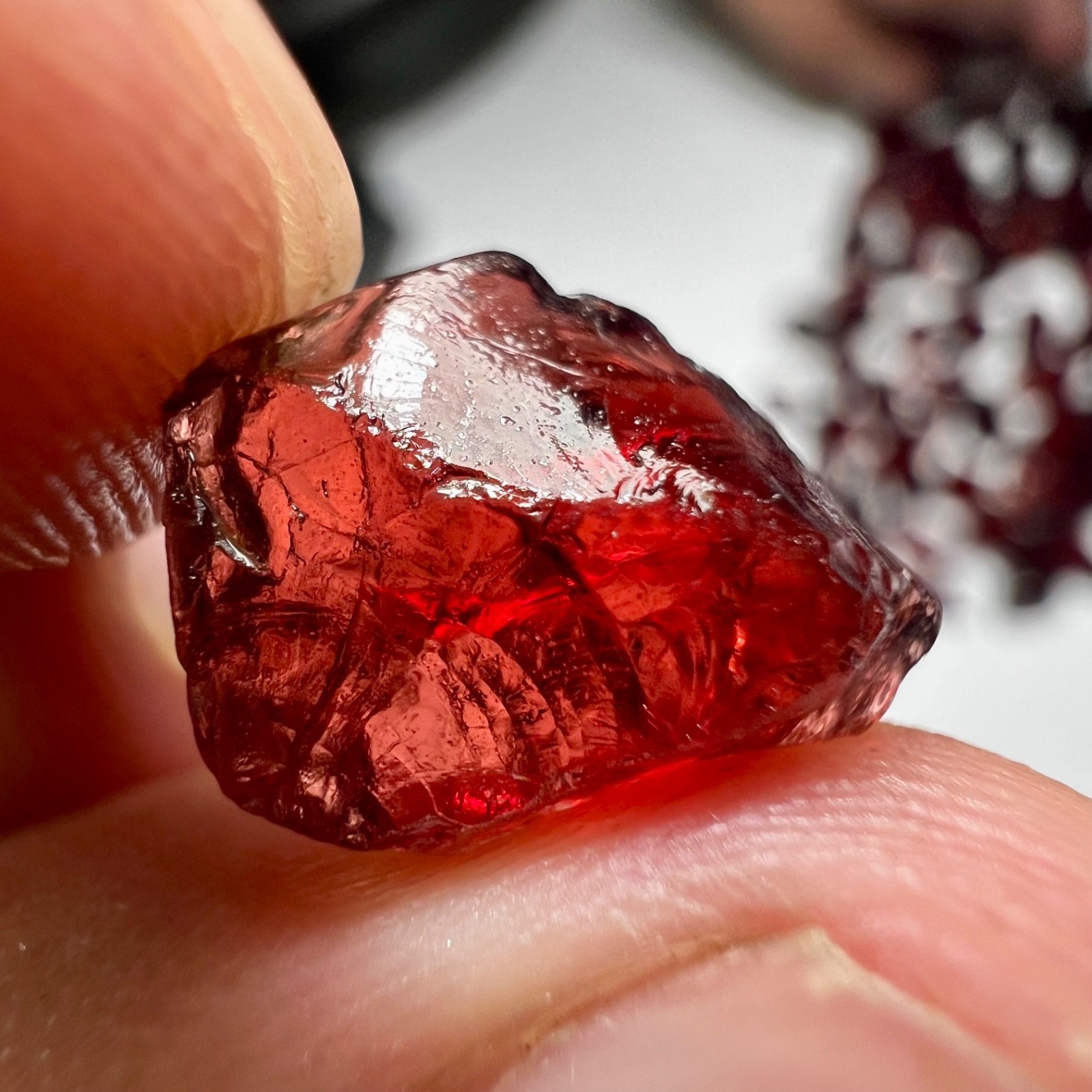 370Ct Natural Rhodolite Garnet Rough Facet Grade Parcel Tanzania Lot