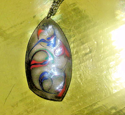 H. Kidd Austria MCM Enamel Pendant Necklace Bird Headed Dakini Dakinis charm 28″
