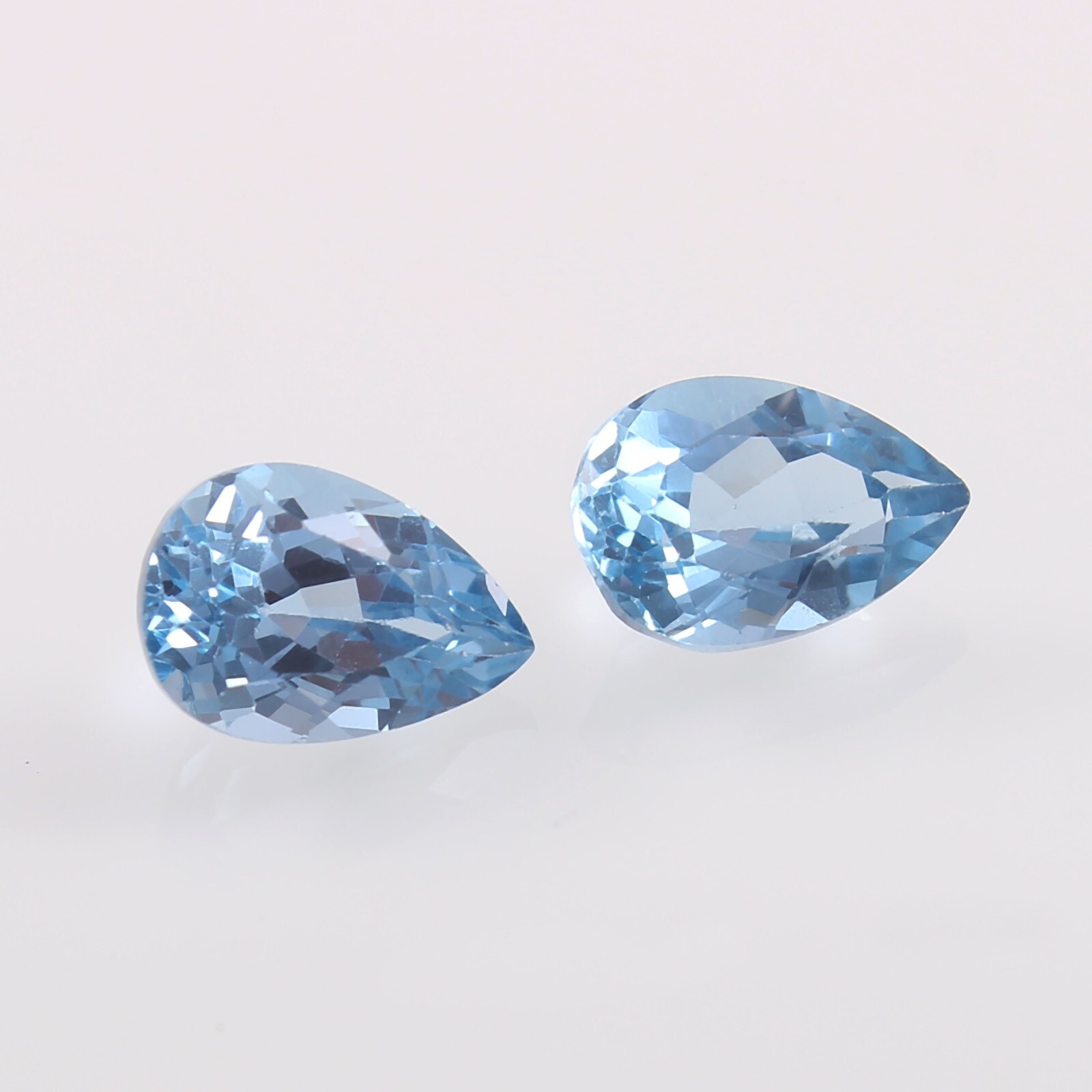 AAA Natural Brazilian Aquamarine Loose Pear Gemstone Cut Matched Pair 9×7 MM