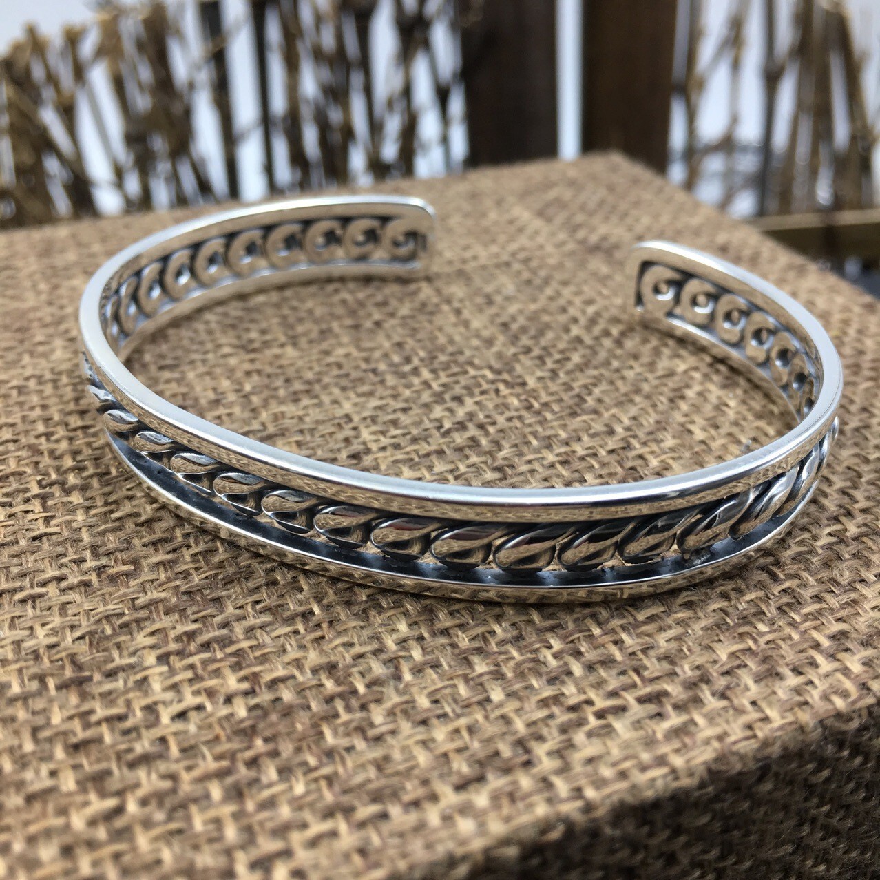 A25 Armspange Kringel Muster Sterling Silber 925