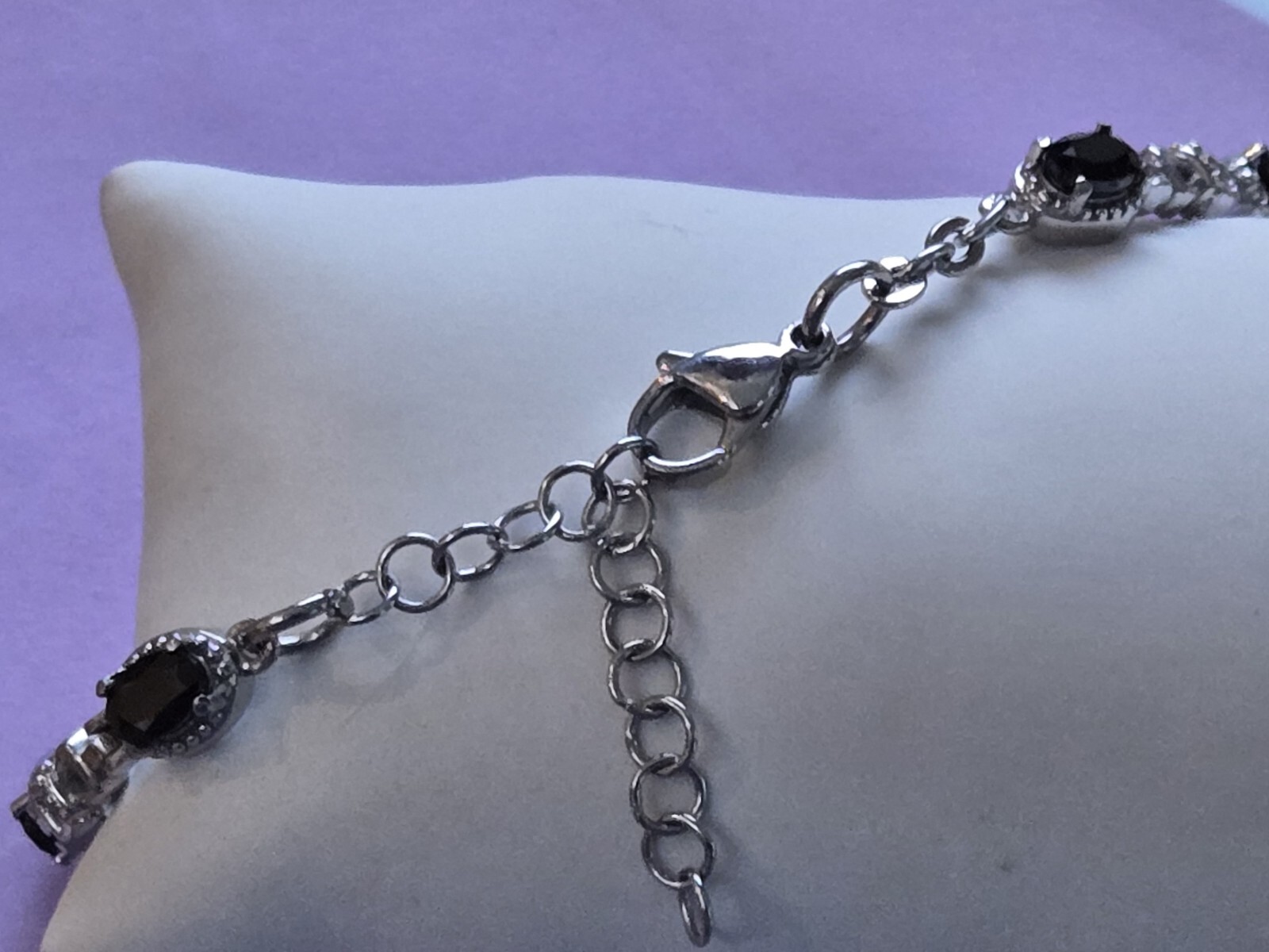 Black Spinel Tennis Bracelet in Surgical Stainless Steel (6.50-8.0) 4.10 ctw