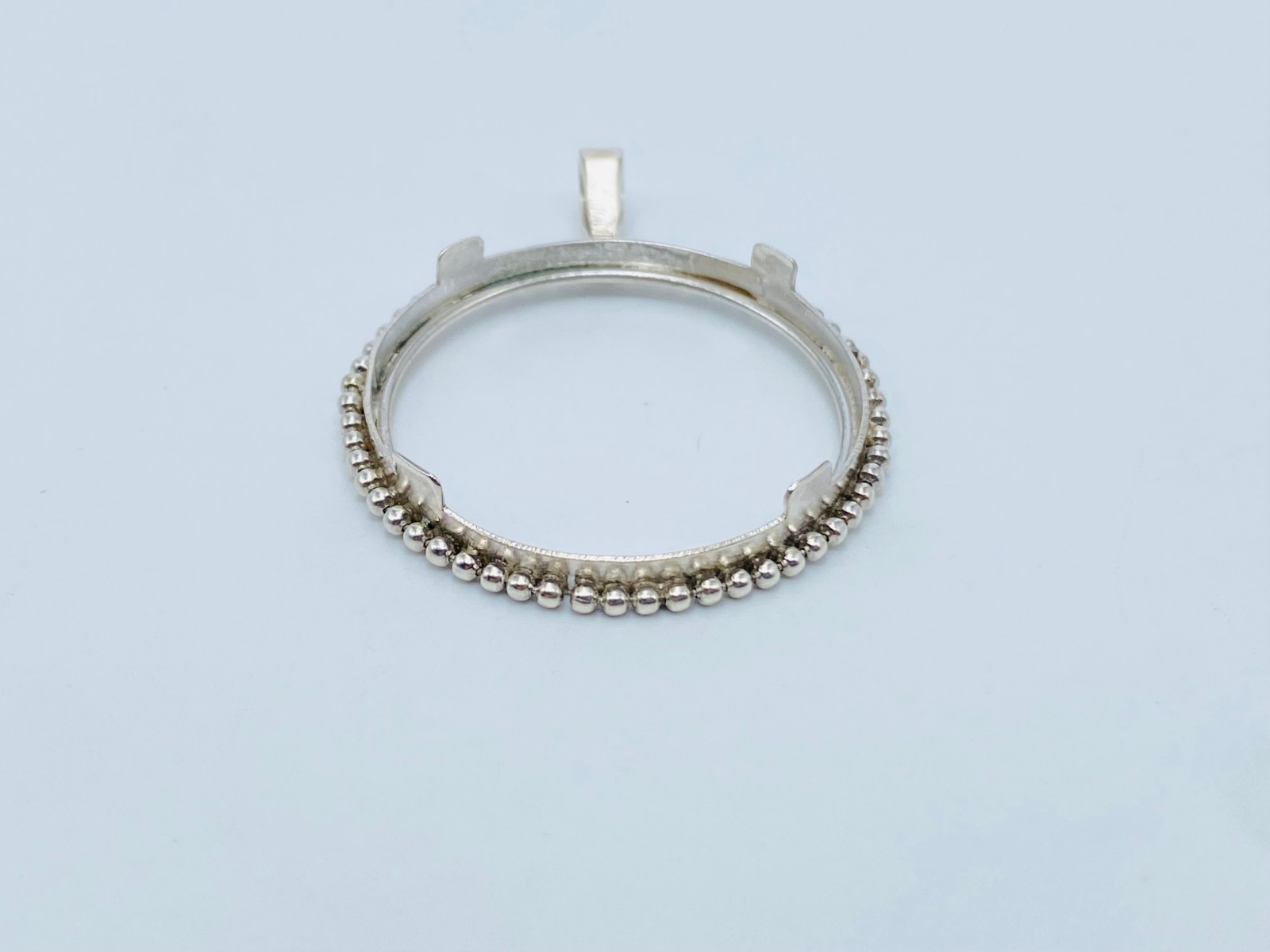 925 Solid Sterling Silver Round Pendant Blank Bezel Holder Coin Handmade