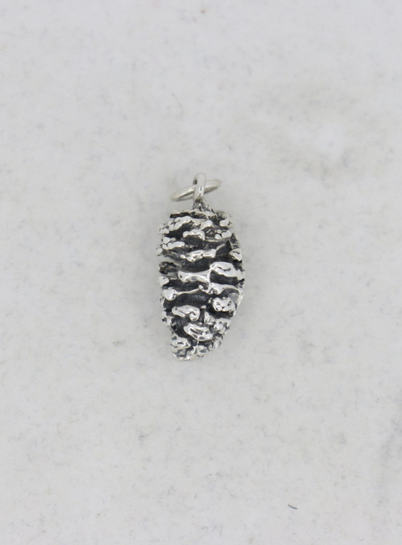 Sterling Silver Pinecone Charm, Christmas / Winter Collection